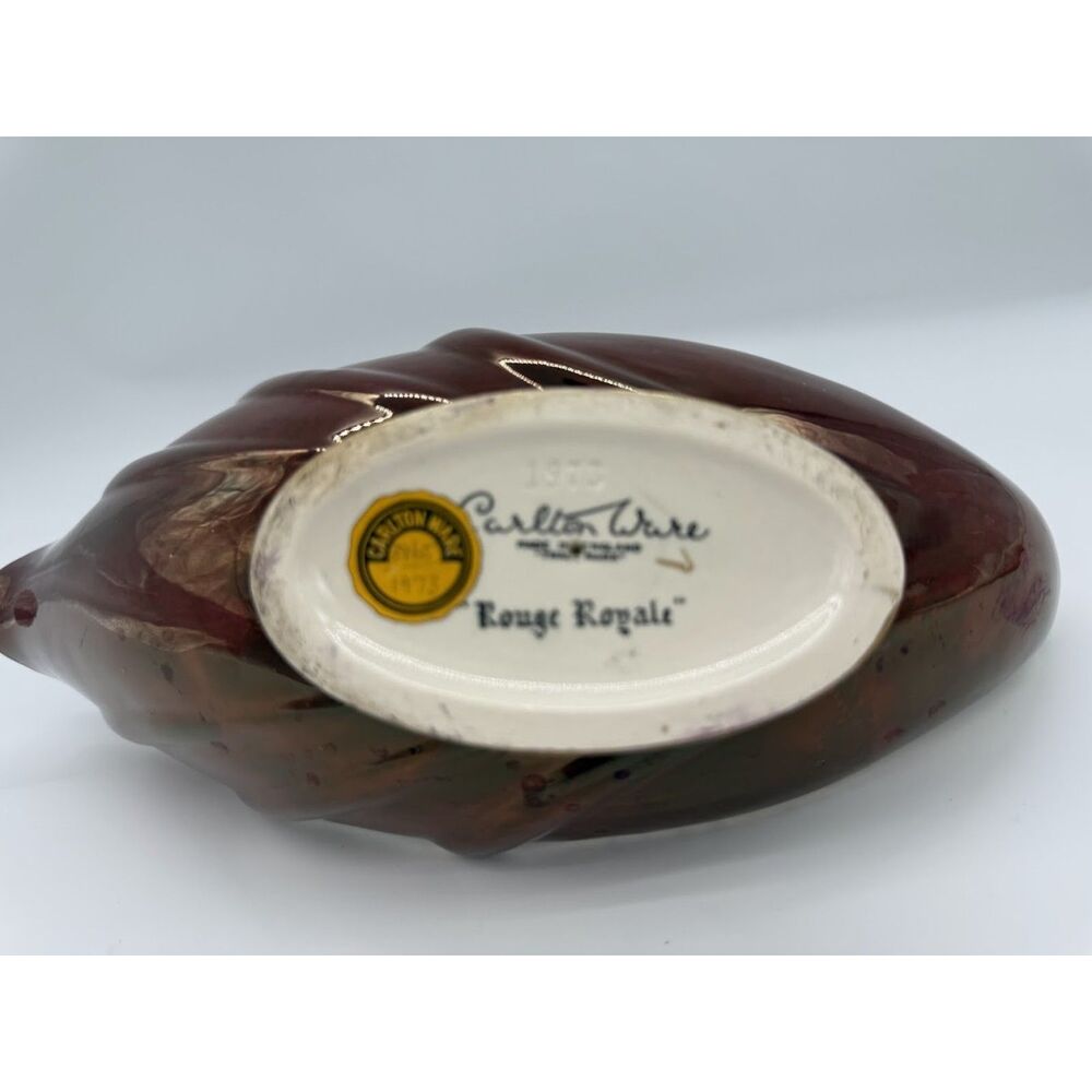 1973 Art Deco Vintage CARLTON WARE ROUGE ROYALE  Dark Red Gold Trim - Picture 3 of 7